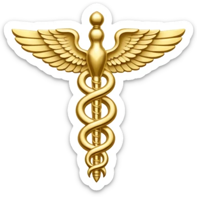 monotone color golden caduceus sticker