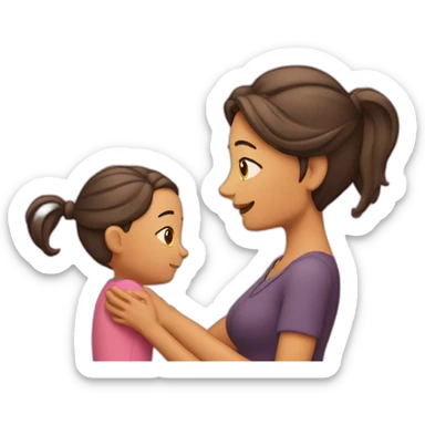 Une maman fait un câlin à sa fille cas 10 sticker