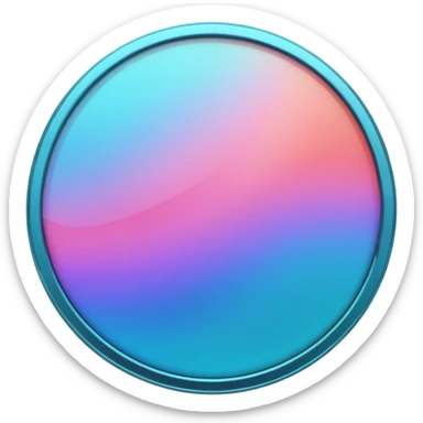 
Rotate 35 degree  coin color in in gradient of turquoise, blue, pink, purple, and coral sticker