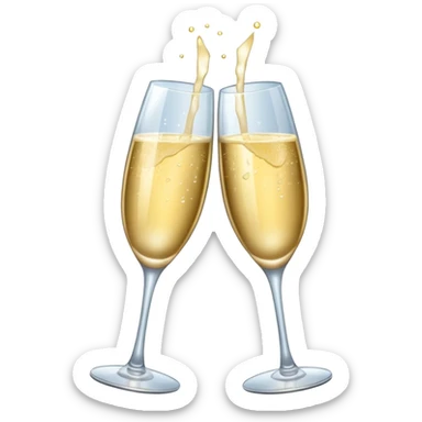 Champagne glasses clinking together sticker