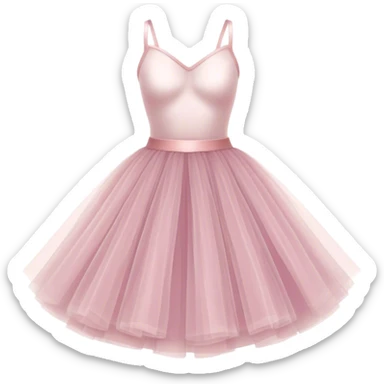 Cinematic Realistic Tutu, layers of fine, soft tulle forming a voluminous and airy skirt, delicate folds catching the light, slightly frayed edges adding authenticity, glowing softly with a warm and ethereal elegance. sticker