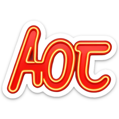 Neon signboard word "hot" sticker