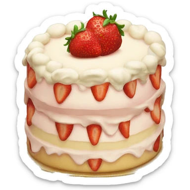 cream strawberry cake sticker