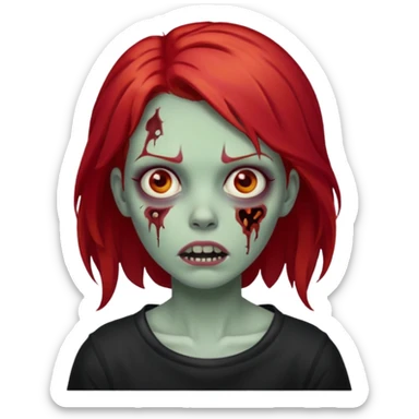 zombie girl whit red hair sticker