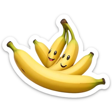 banana cue with smiley faces sticker