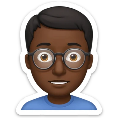 Emoli hombre con lentes poco cabello negro y nariz grande sticker