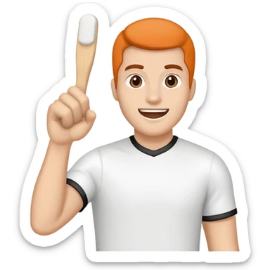 enthusiastic sports fan with foam finger sticker