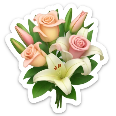 bouquet of lilies and roses sticker
