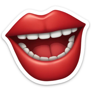 red female lips with protruding fangs sticker