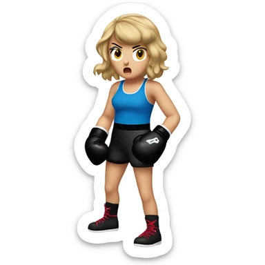 Taylor swift in boxing gloves looking angry sticker