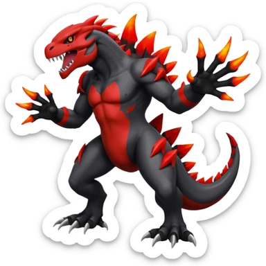 Darkrai-Groudon-Yveltal-Fakémon hybrid creature, full body sticker