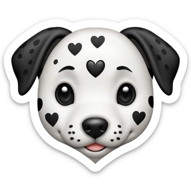 Dalmatian spotted heart sticker