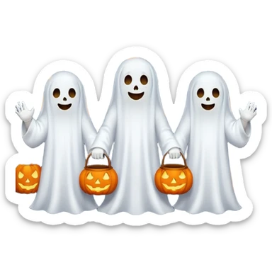 Ghosts trick or treating at a mansion sticker