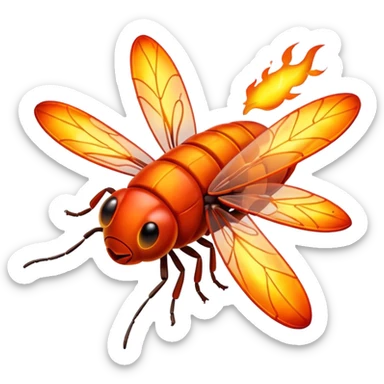 Firefly made out of fire sticker