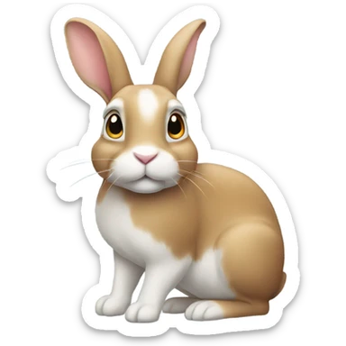 Rabbit with a head tilt sticker