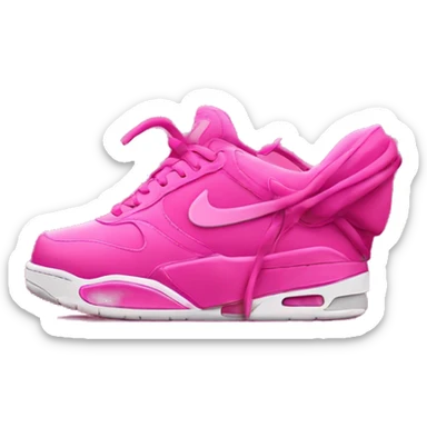 Hot pink Nike shoe with a iPhone as the logo sticker