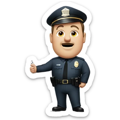 Paul Blart holding a sign saying “when shorty….” sticker