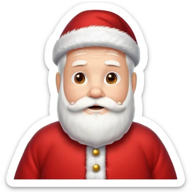 Santa Claus and a Christmas tree, with snowflakes in the background sticker