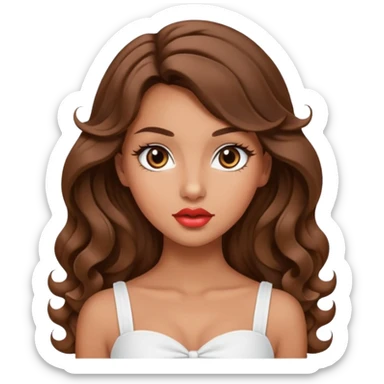 Megan fox, fashion model Beautiful woman model adult   large breasts  with monolid narrow eyes tan skin, full cupids bow lips  long curled brunette hair model white  top gorgeous  sticker