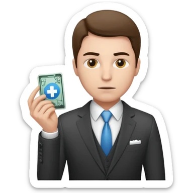 CEO investing money to a hospital sticker