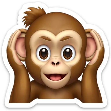 A monkey bumping his head sticker