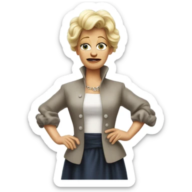 Ursula von der Leyenl photorealistic shrugs sticker