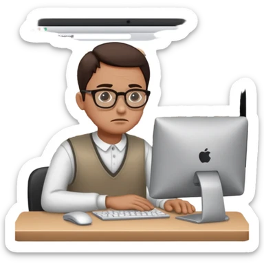 a shop owner who is not satisfied with local sales and is sad and tired of meta ads marketing getting no response sticker