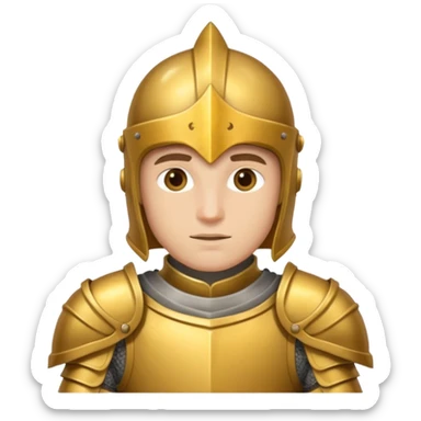 a knight in gold armor sticker