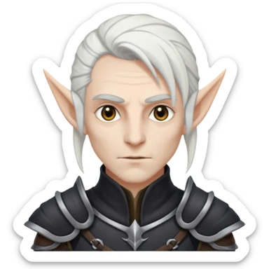 dark elf man, white hair sticker
