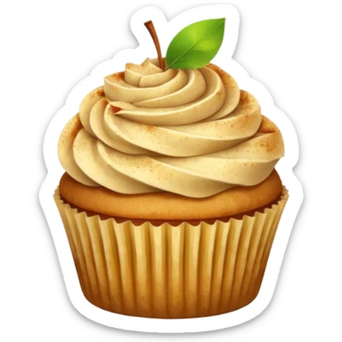 Apple pie cupcake with sliced apple & cinnamon dusting  sticker