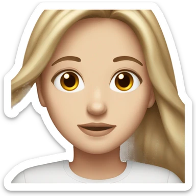 Pretty White girl with long brown hair and light hazel eyes sticker