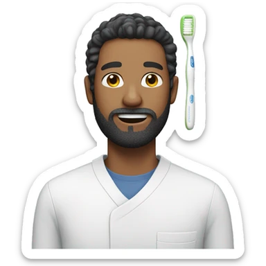 A men with a toothbrush beard sticker