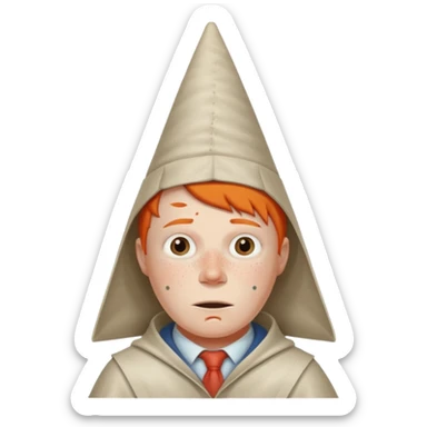 dunce cap with dumb student face sticker