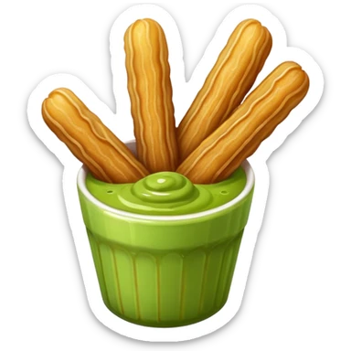 churros and matcha sauce sticker
