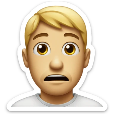 Crippling anxiety expressed as a small face emoji with great distress sticker