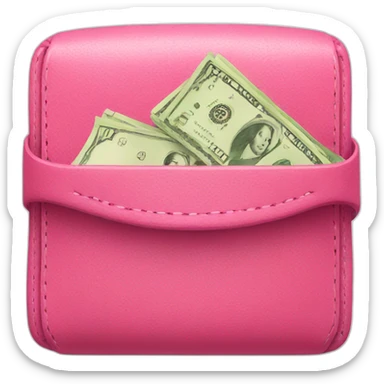 pink wallet with money sticker
