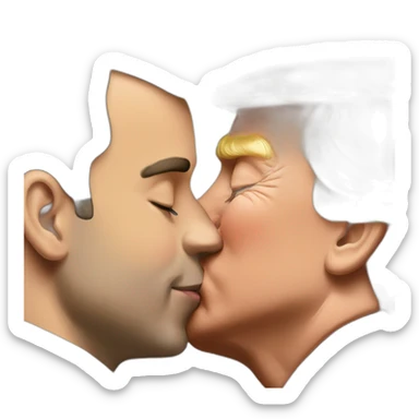 Macron kiss trump sticker