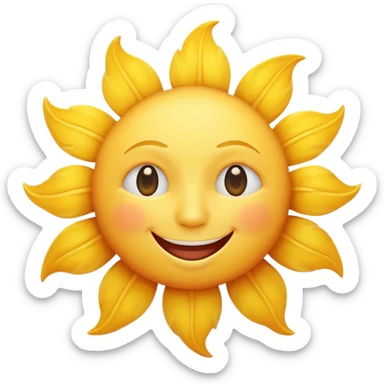 smiling sun with soft rays sticker