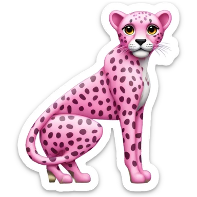 Pink cheetah wearing high heels  sticker