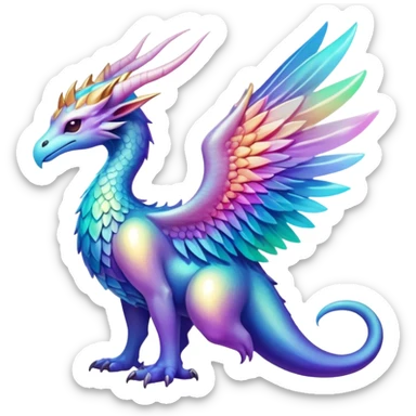 Epic divine legendary complex detailed iridescent gradients aesthetic-Fakémon-creature-scenery sticker