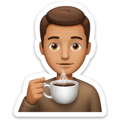 A man offering you coffee in the morning sticker