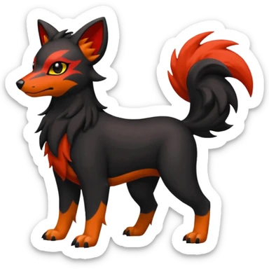 Zorua-Houndoom-Houndour-Litten-Fakémon-hybrid-creature (full body)  sticker