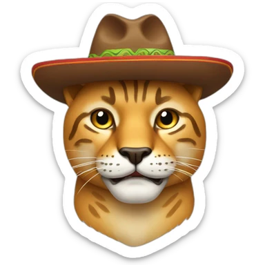 A big cat with mustacho and mexican hat sticker