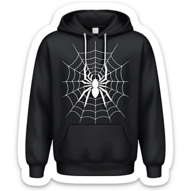The Black Sp5der Hoodie features a black base with distinctive middle spot where there is a spider web on it, and the whole hoodie is black in the spider web in the middle is black with the no spider in the middle, NO SPIDER just a web sticker
