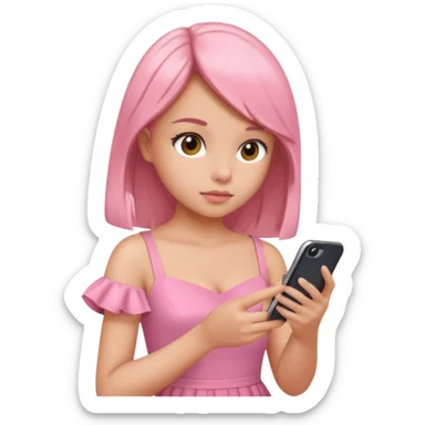 pink dressed girl online shopping  sticker