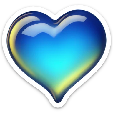 Neon glass cobalt heart  sticker