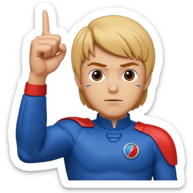 Mark from Battle of the Planets doing fist pump. sticker