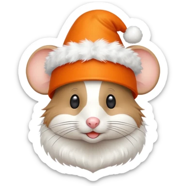 mouse with orange feathered hats sticker