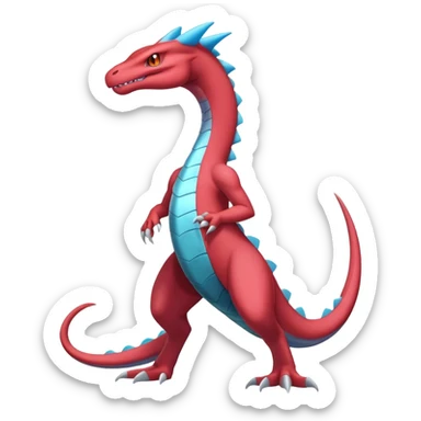 Badass cool shiny salamence-salazzle-hybrid, full body sticker