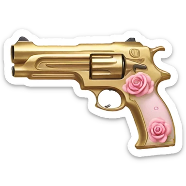 gold and light pink gun embedded rose sticker